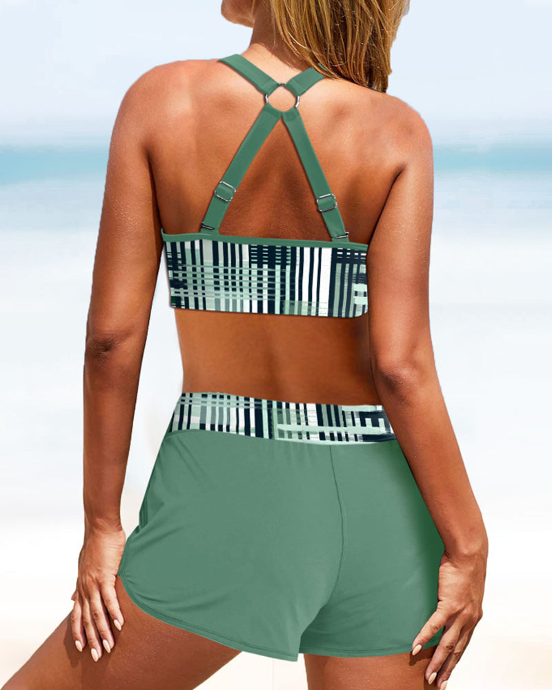Janitte - Bikini à Taille Haute à Rayures