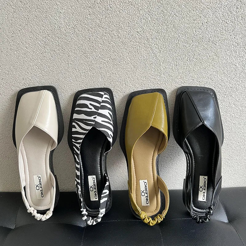 Lydie – Sandales Slingback à Bout Carré