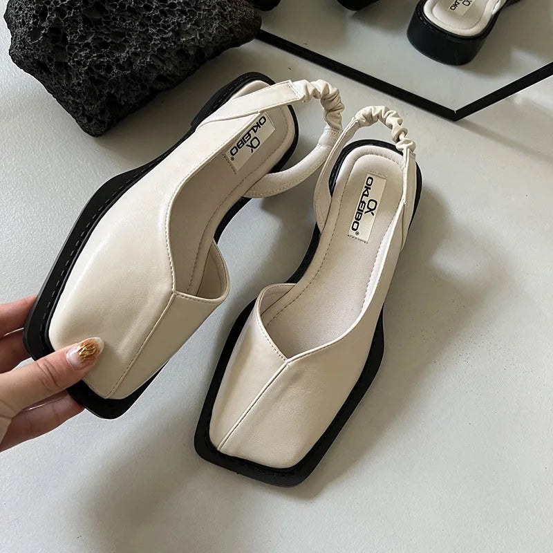 Lydie – Sandales Slingback à Bout Carré