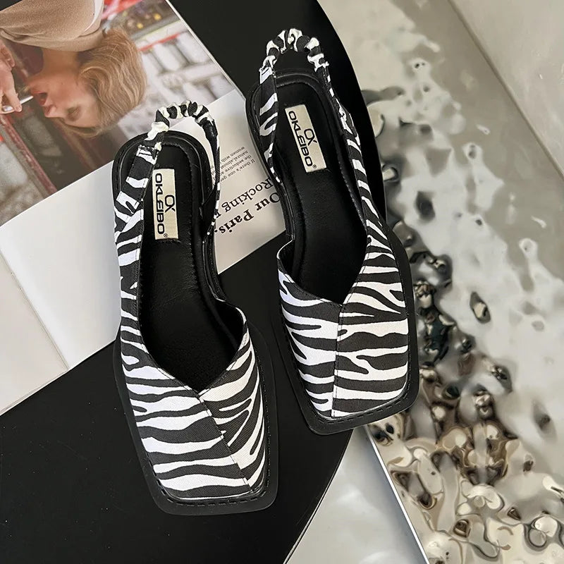 Lydie – Sandales Slingback à Bout Carré