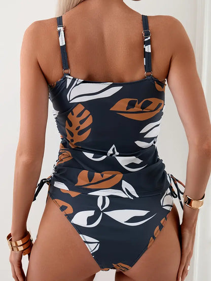 Tankini Vénus™ – Bikini à imprimé feuillage tropical