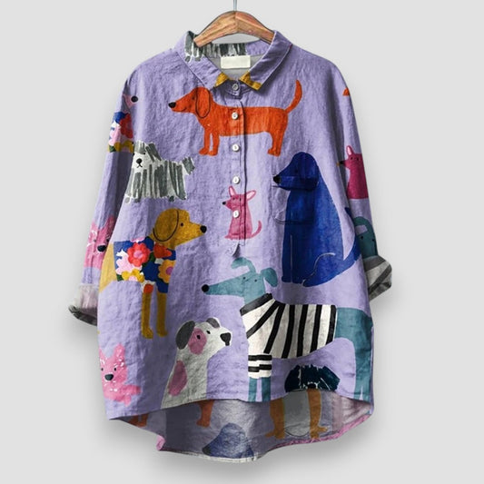 Kathrin | Blouse légère avec motif chien