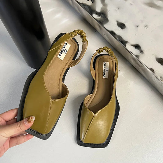 Lydie – Sandales Slingback à Bout Carré