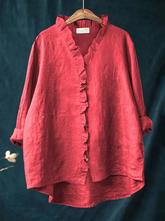 Sanélie™ – Blouse Décontractée avec Volants